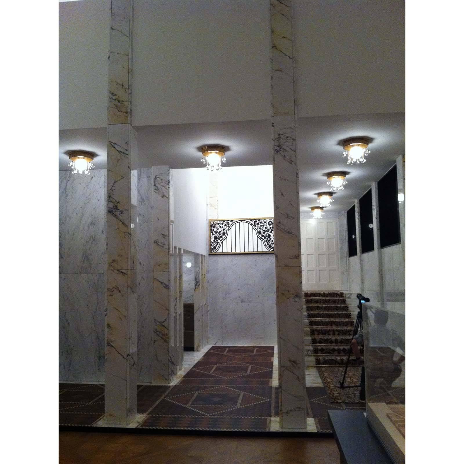 Josef Hoffmann & Wiener Werkstätte Stoclet Palais, Ceiling Lamp Brass Re-Edition In New Condition For Sale In Vienna, AT