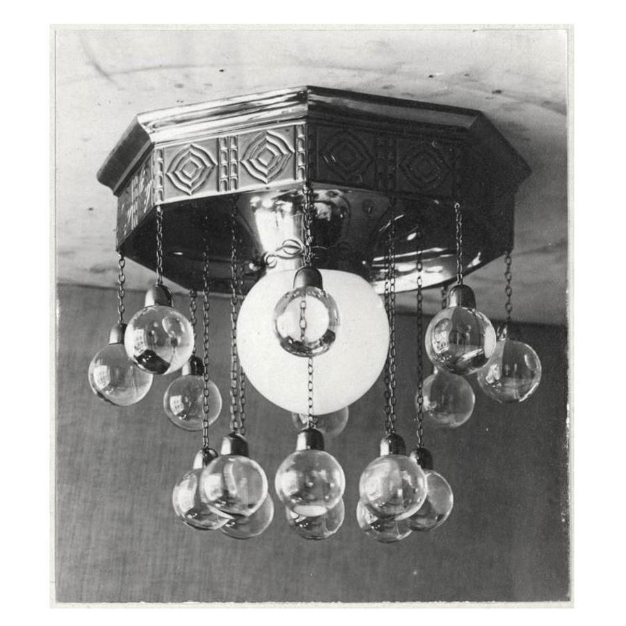 Contemporary Josef Hoffmann & Wiener Werkstätte Stoclet Palais, Ceiling Lamp Brass Re-Edition For Sale