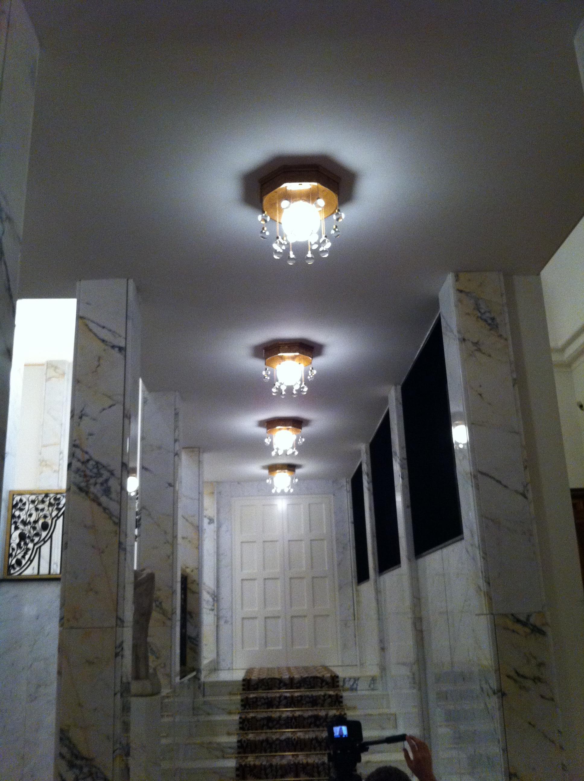 Josef Hoffmann & Wiener Werkstätte Stoclet Palais, Ceiling Lamp Brass Re-Edition For Sale 2