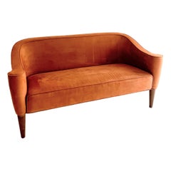 Josef Hoffmann Wiener Werkstätte Style Terracotta Sofa Settee, 1980, Italy