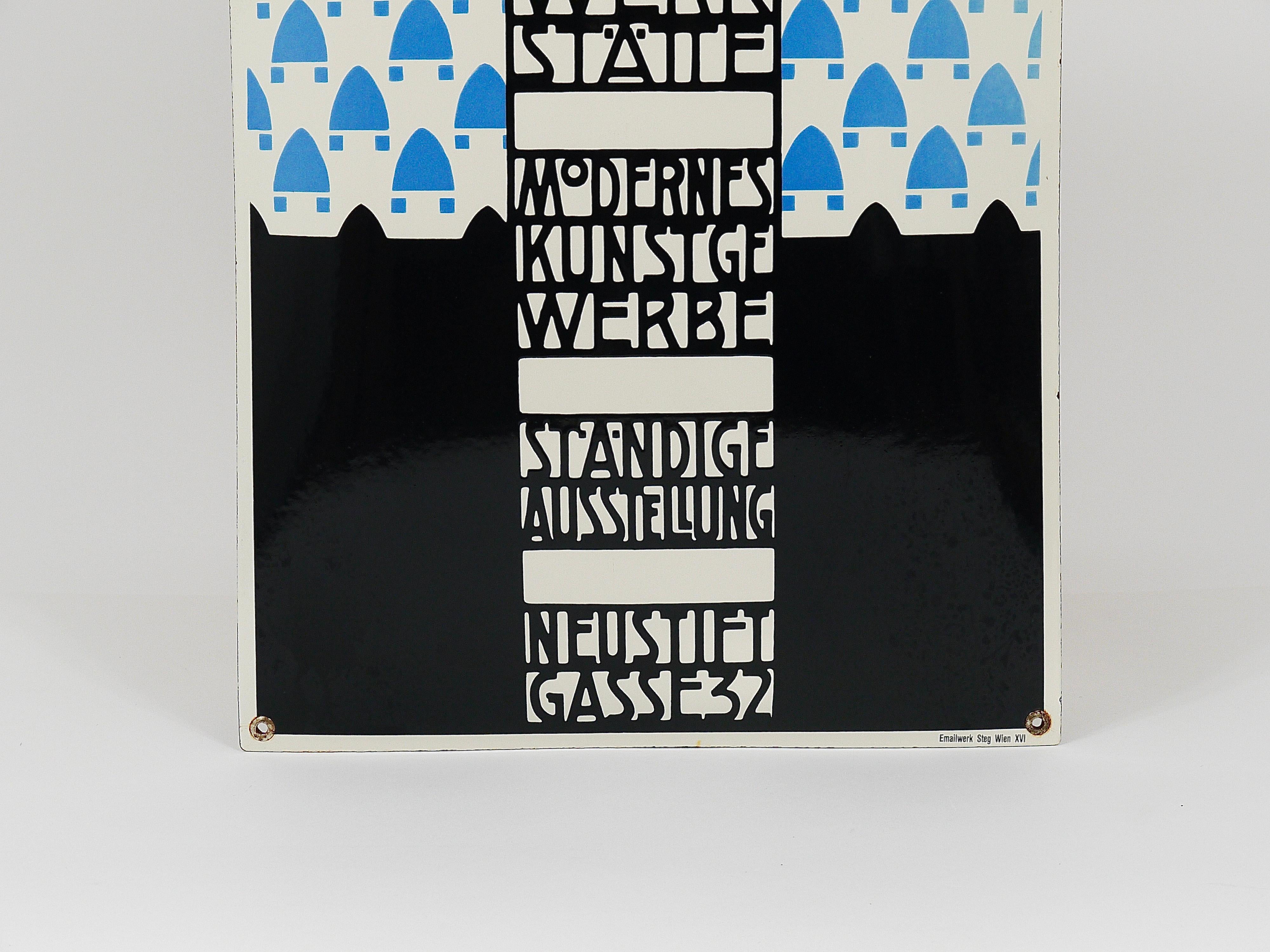 Josef Hoffmann Wiener Werkstätte Viena Art Nouveau Cartel publicitario esmaltado en venta 3