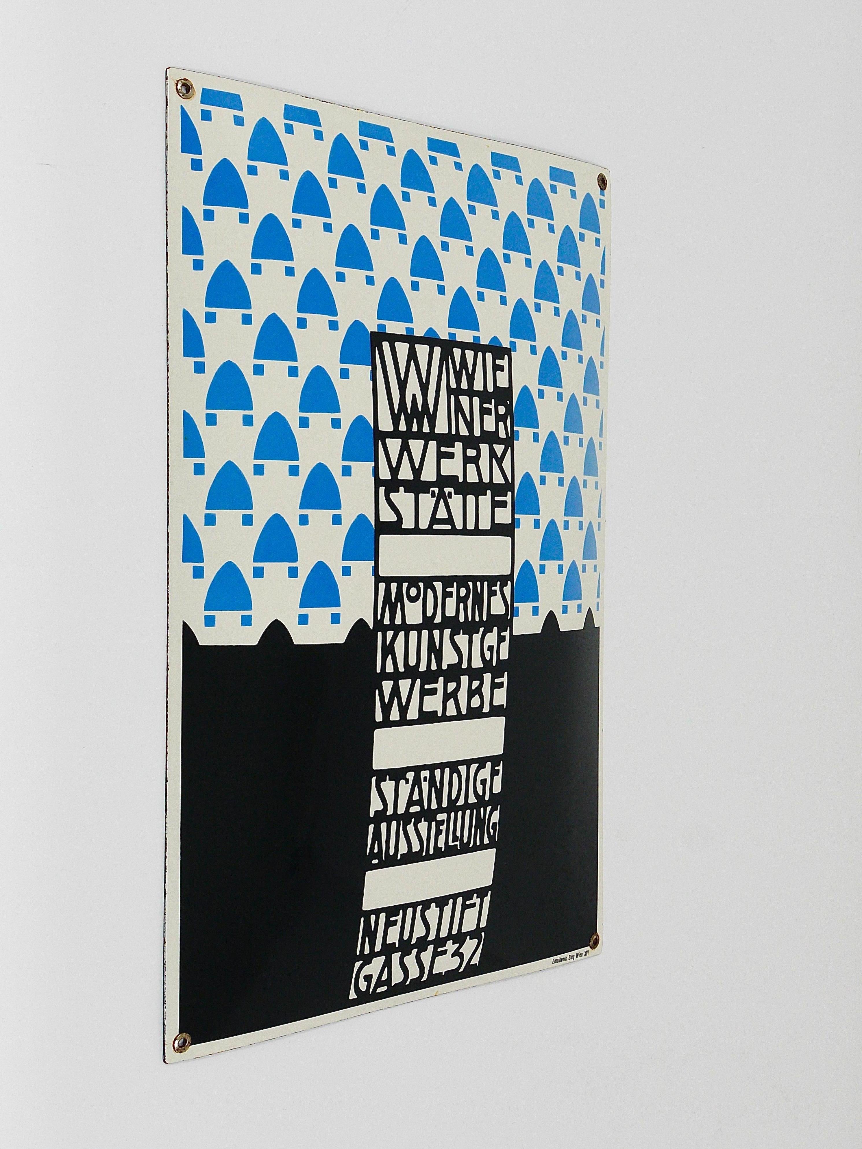 Josef Hoffmann Wiener Werkstätte Viena Art Nouveau Cartel publicitario esmaltado en venta 7