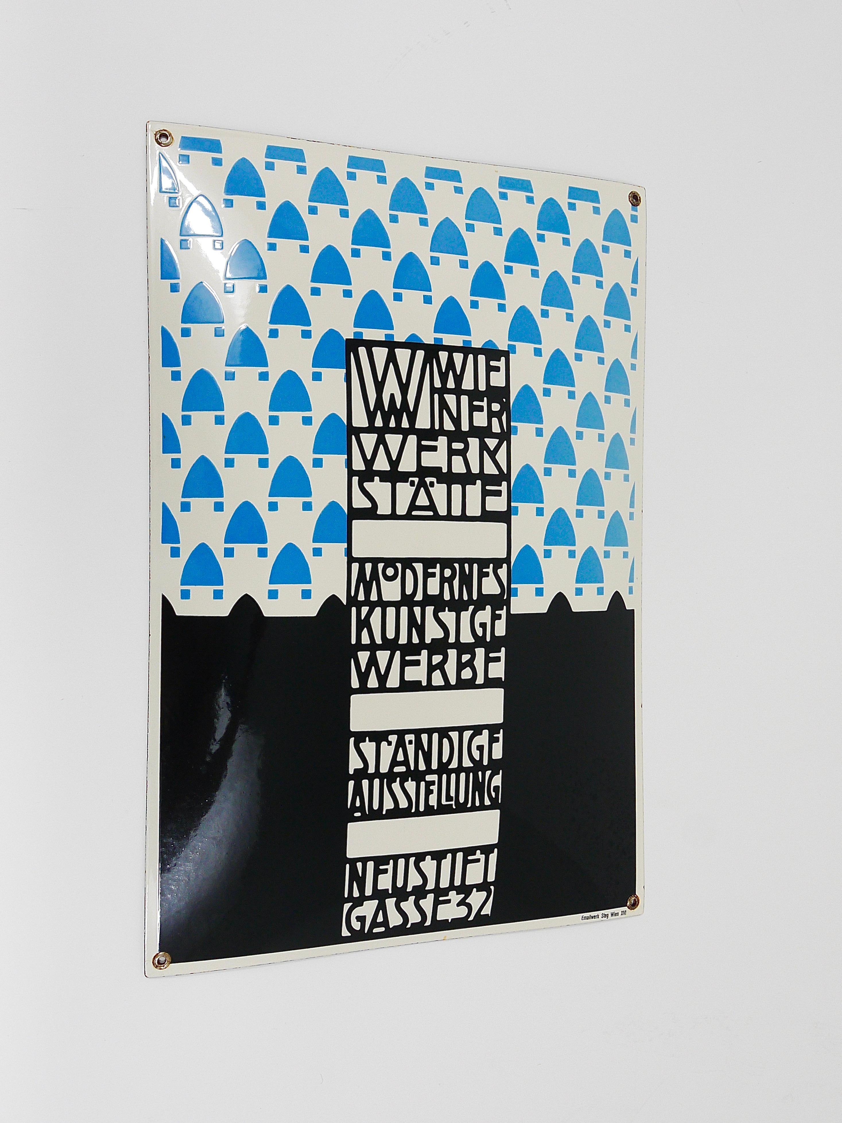 Josef Hoffmann Wiener Werkstätte Viena Art Nouveau Cartel publicitario esmaltado en venta 8