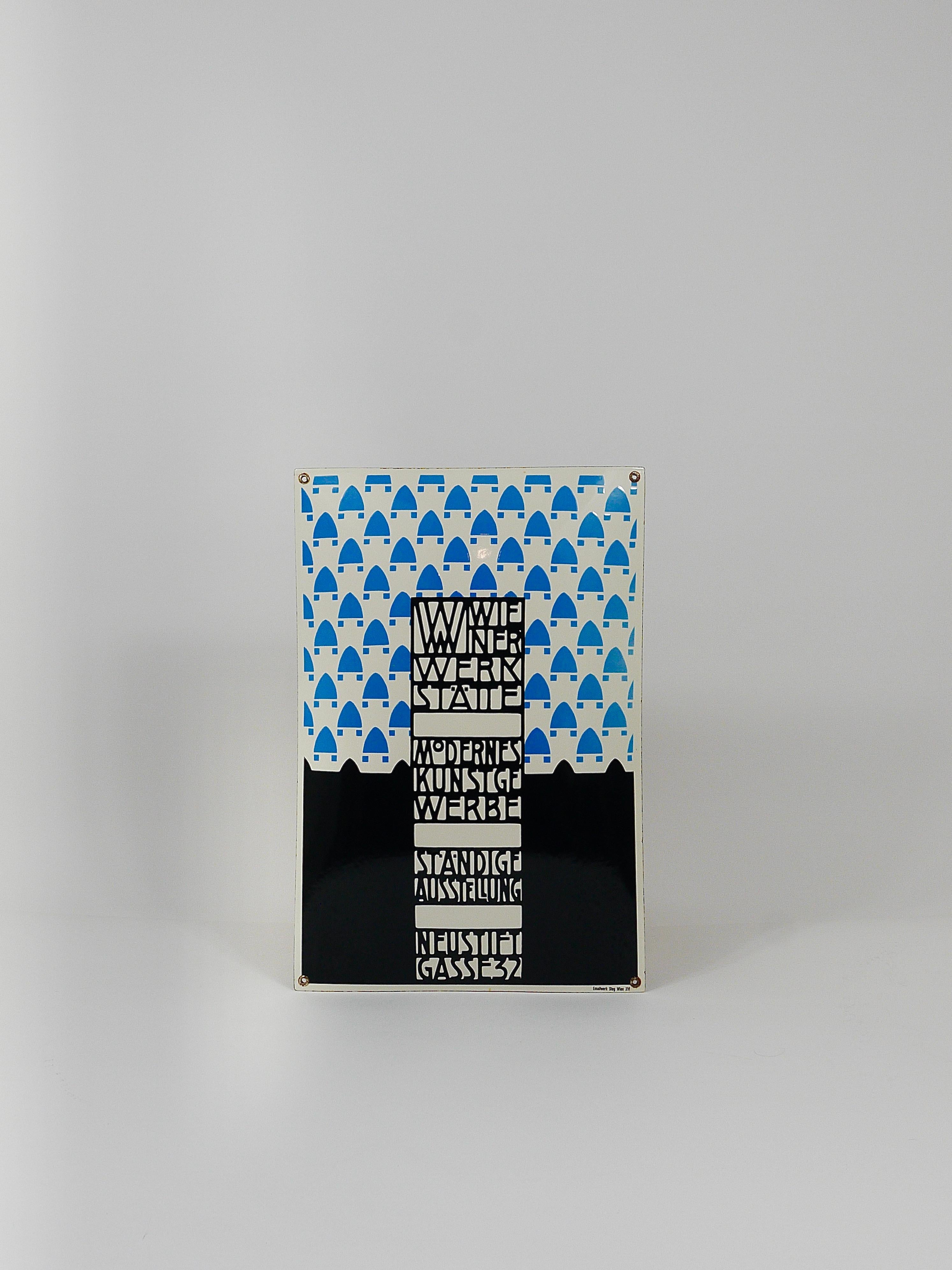 Josef Hoffmann Wiener Werkstätte Viena Art Nouveau Cartel publicitario esmaltado Austríaco en venta
