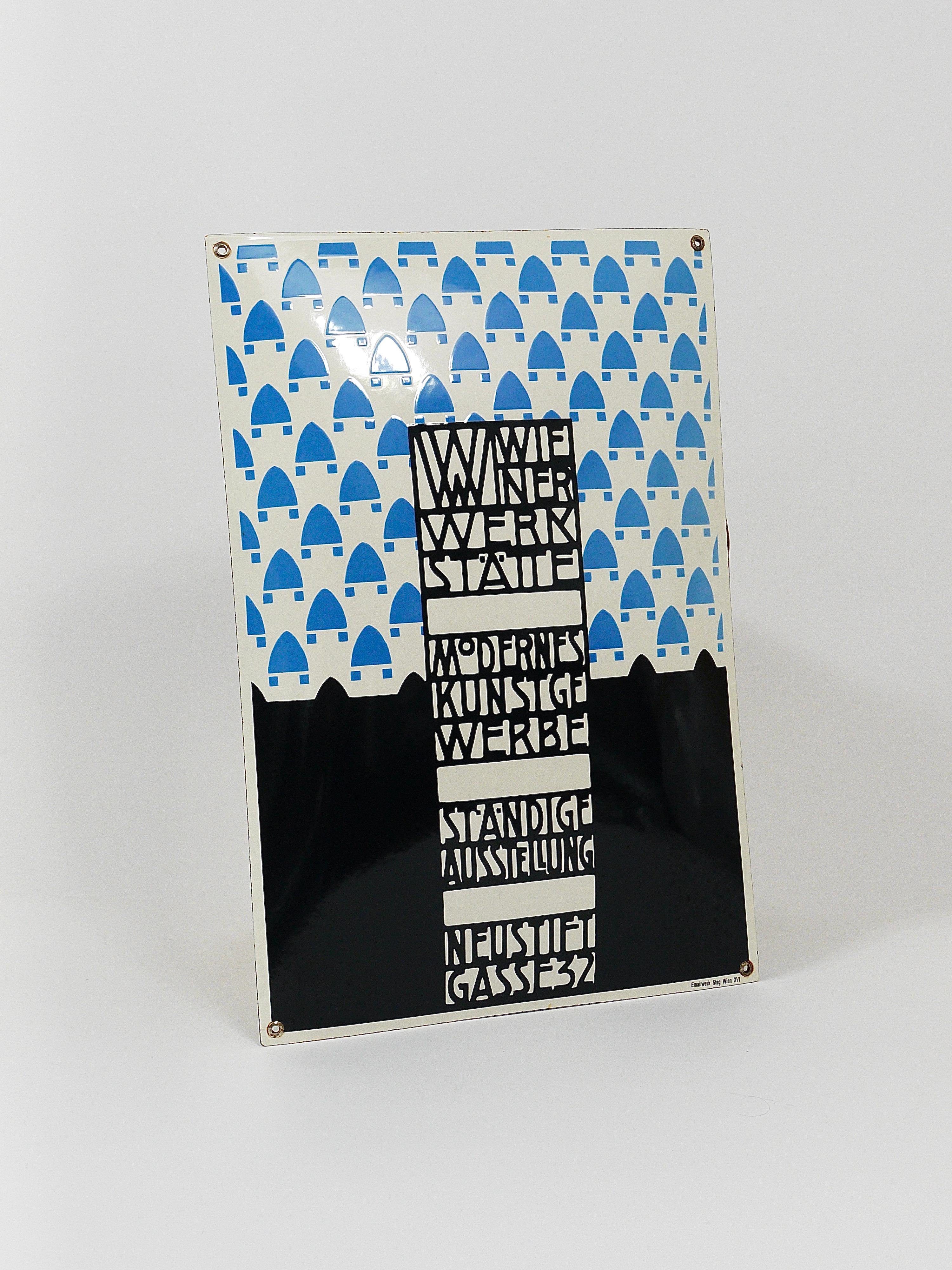Josef Hoffmann Wiener Werkstätte Viena Art Nouveau Cartel publicitario esmaltado principios del siglo XX en venta