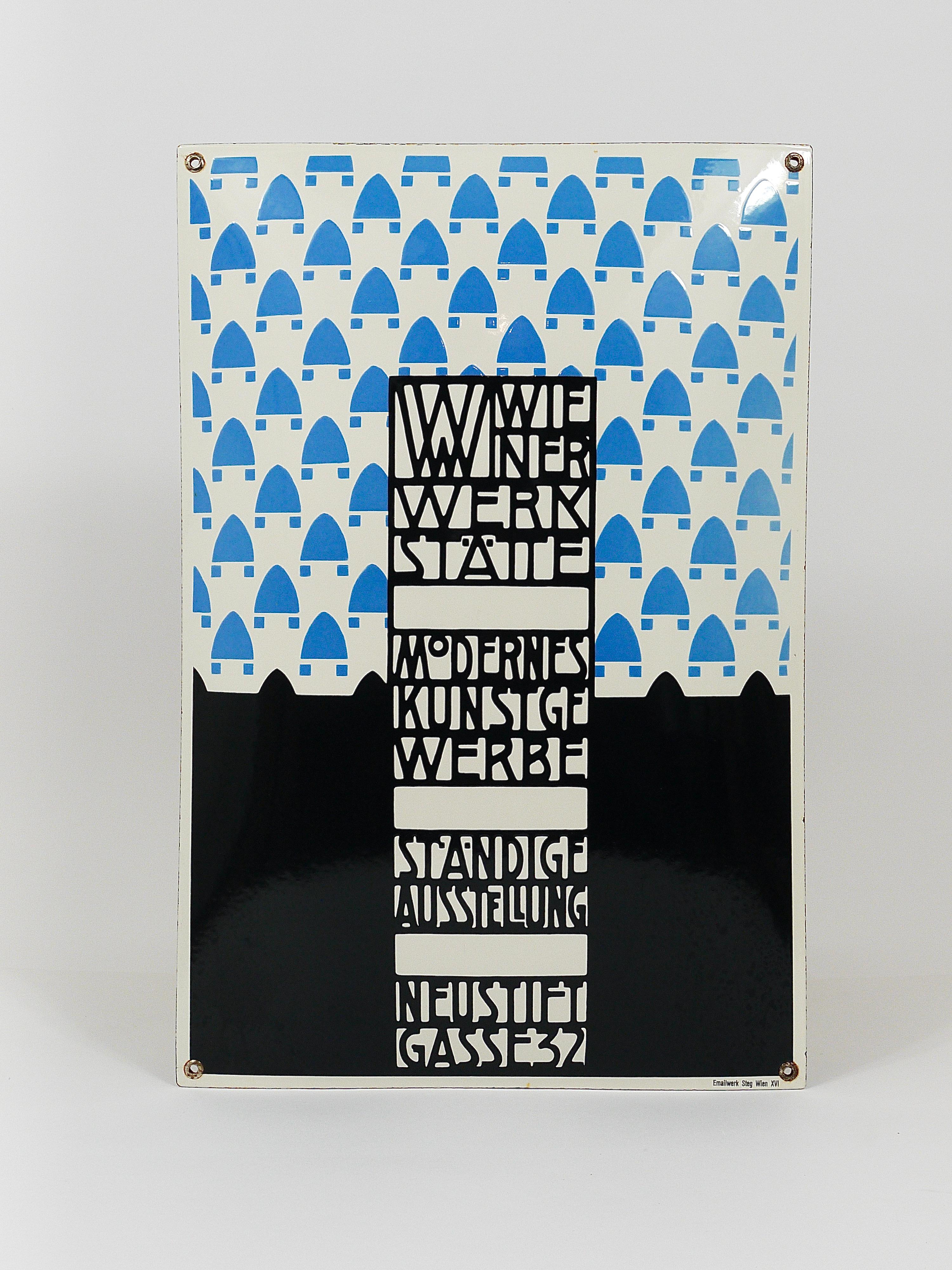 Josef Hoffmann Wiener Werkstätte Viena Art Nouveau Cartel publicitario esmaltado Metal en venta