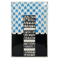 Enseigne publicitaire en émail Josef Hoffmann Wiener Werkstätte Vienna Art Nouveau
