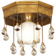 Josef Hoffmann & Wiener Werkstätte Stoclet Palais, Ceiling Lamp Brass Re-Edition