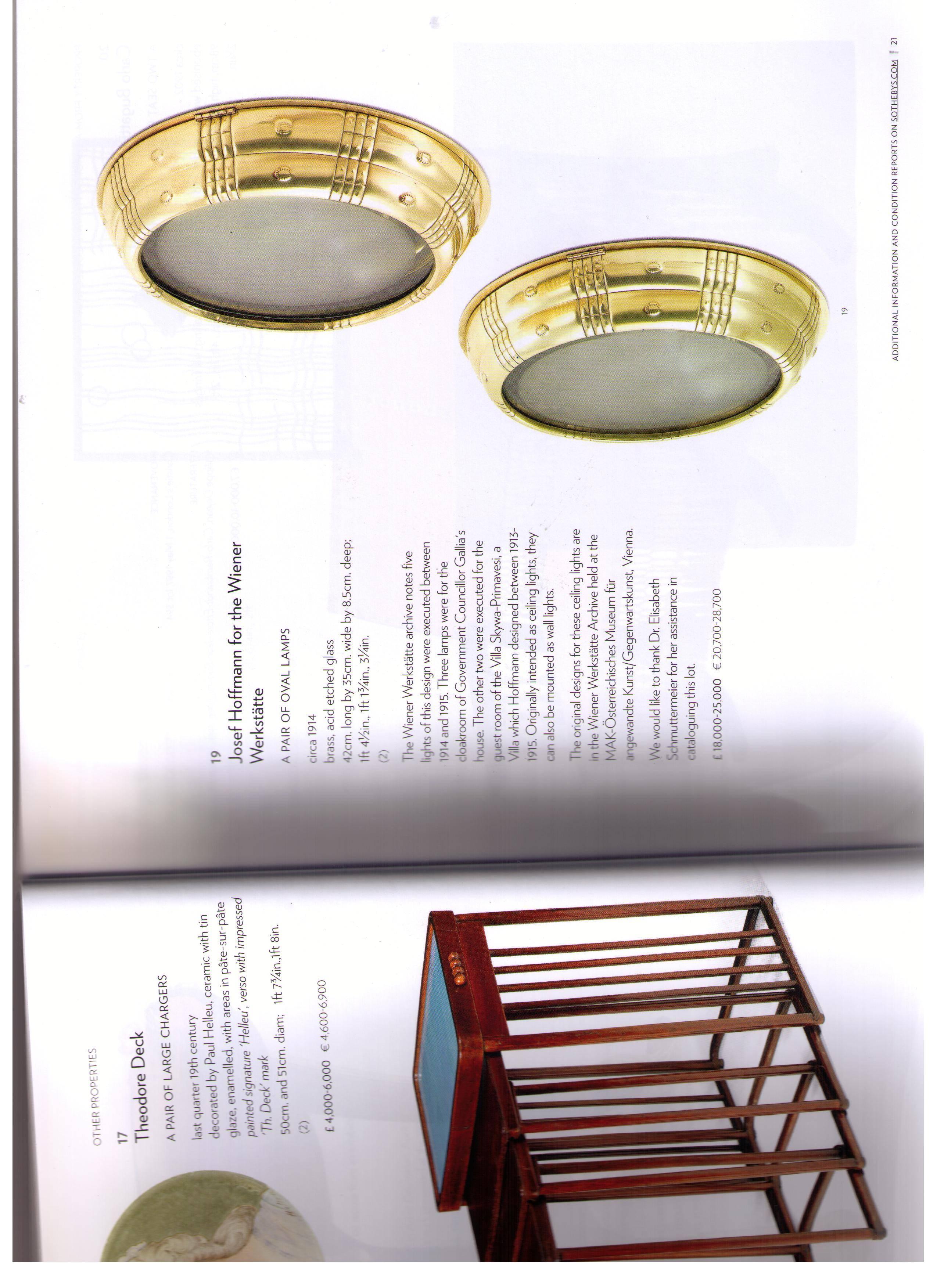 Hand-Crafted Josef Hoffmann&Wiener Werkstatte Ceiling Lamp Villa Gallia Primavesi, Re-Edition For Sale