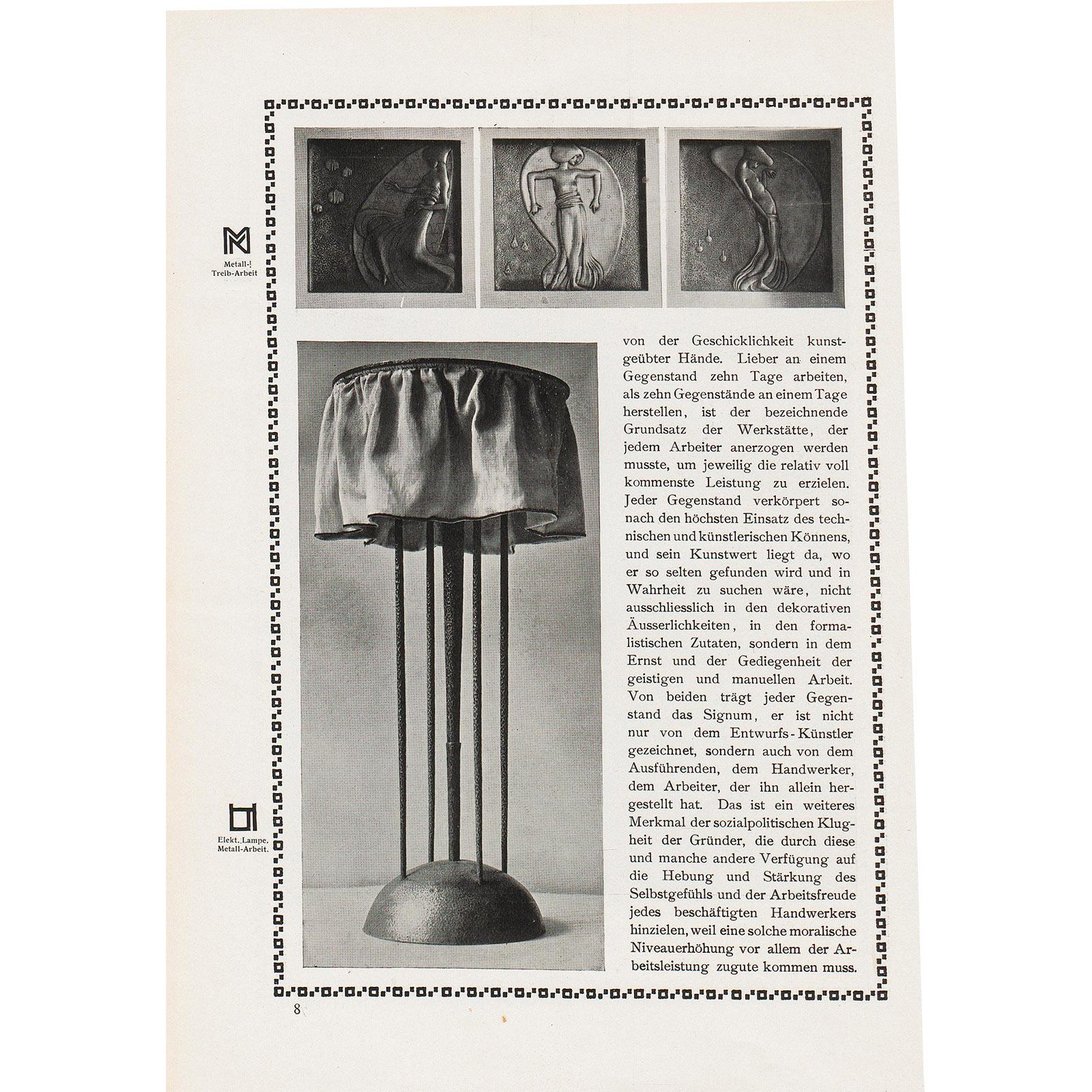Austrian Josef Hoffmann&Wiener Werkstätte Wittgenstein Silk&Brass Table Lamp, Re-Edition For Sale