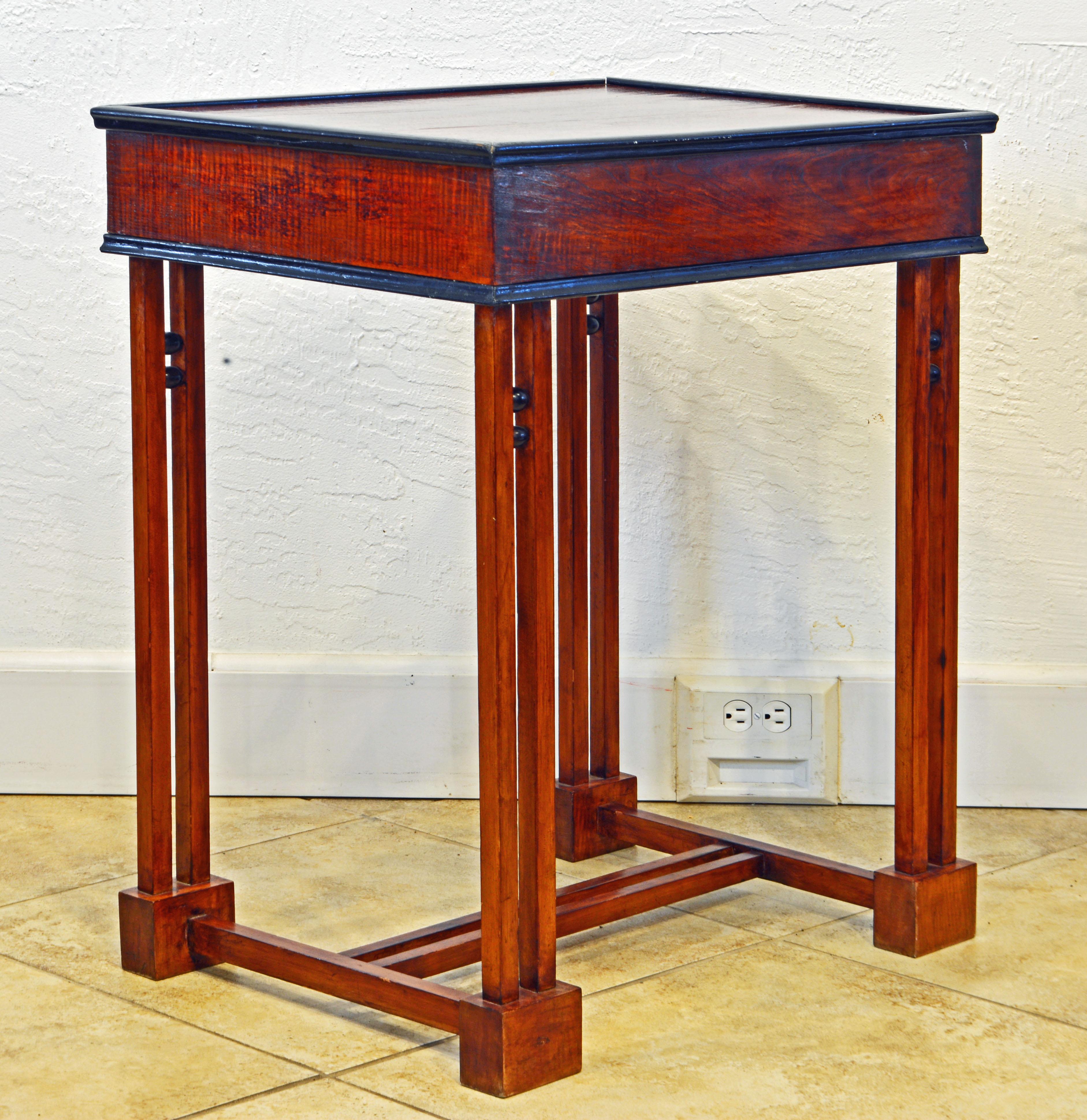 Austrian Josef Hofmann Secessionist Wiener Werkstatte Tiger Maple Side Table, circa 1900
