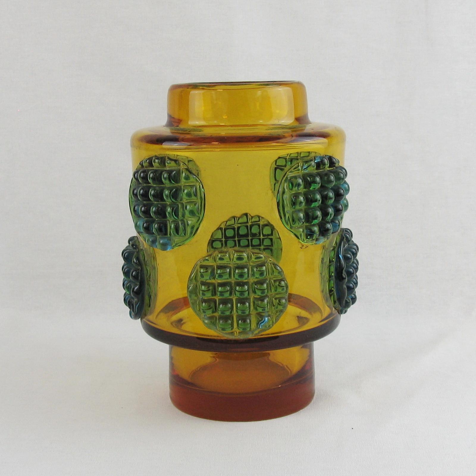 Josef Hospodka Art Glass Hand-made Vase, Prachen Glassworks, 1960s 3