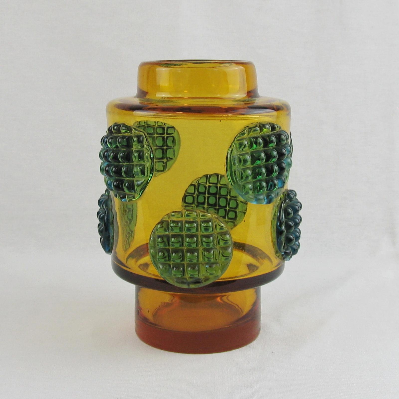 Josef Hospodka Art Glass Hand-made Vase, Prachen Glassworks, 1960s 4