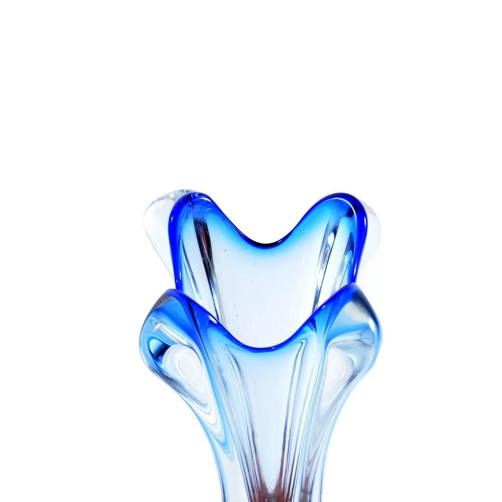 Mid-Century Modern Josef Hospodka Art Glass Vase, Glass Union Chribska, 1960s For Sale