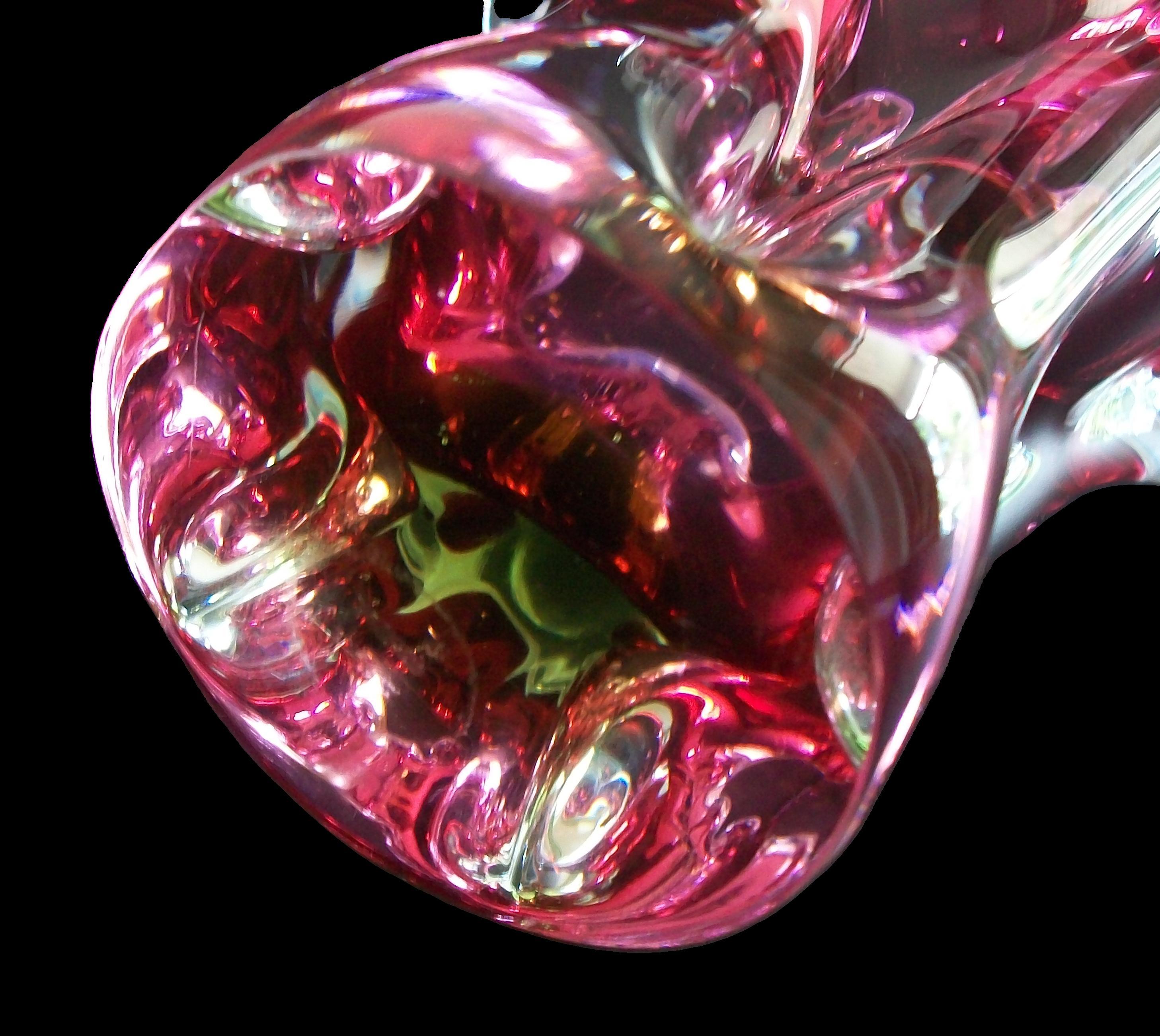JOSEF HOSPODKA - BOROCRYSTAL - Mid Century Glass Vase - Czechia - Circa 1950 en venta 3
