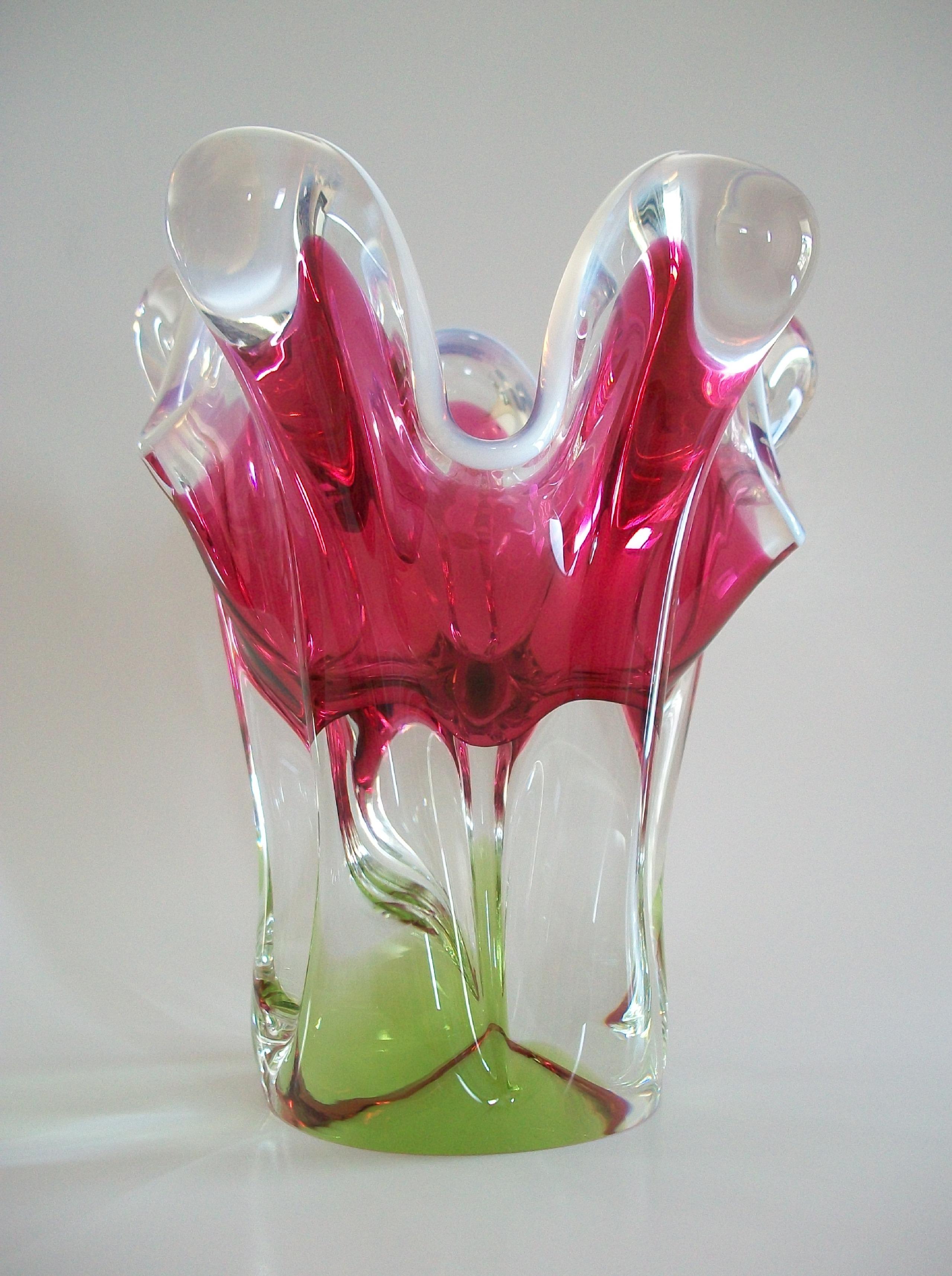 JOSEF HOSPODKA - BOROCRYSTAL - Mid Century Glass Vase - Czechia - Circa 1950 en venta 9