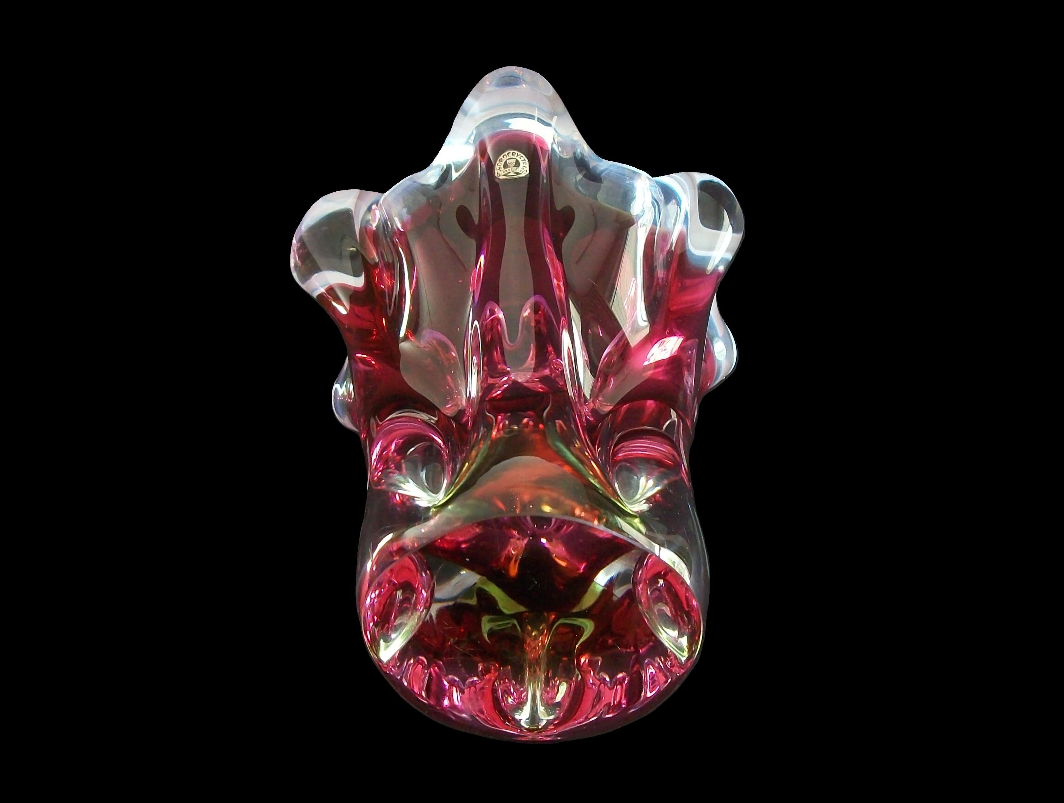 JOSEF HOSPODKA - BOROCRYSTAL - Mid Century Glass Vase - Czechia - Circa 1950 en venta 1
