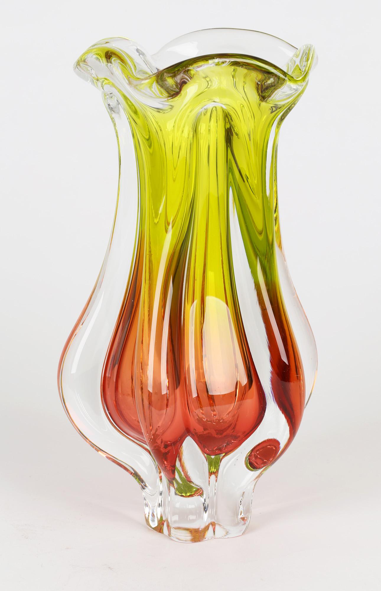 Josef Hospodka Czech Hand Crafted Art Glass Chribska Glass Vase 2