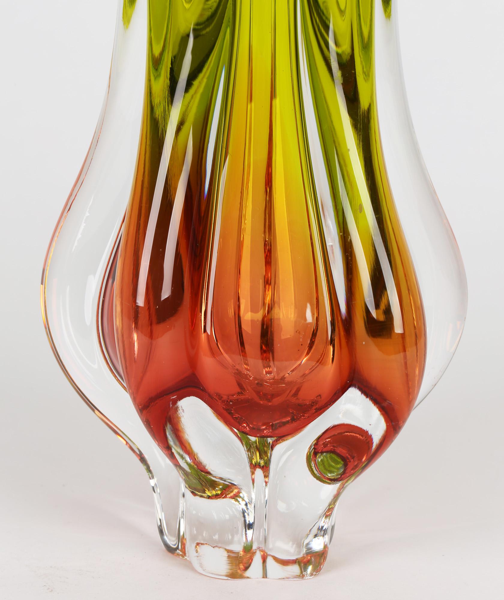 Josef Hospodka Czech Hand Crafted Art Glass Chribska Glass Vase 4