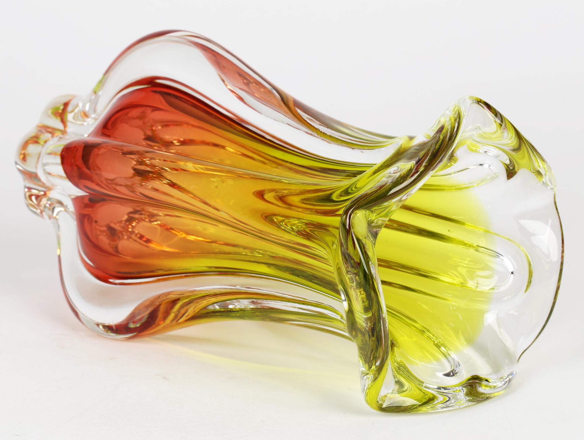 Josef Hospodka Czech Hand Crafted Art Glass Chribska Glass Vase 6