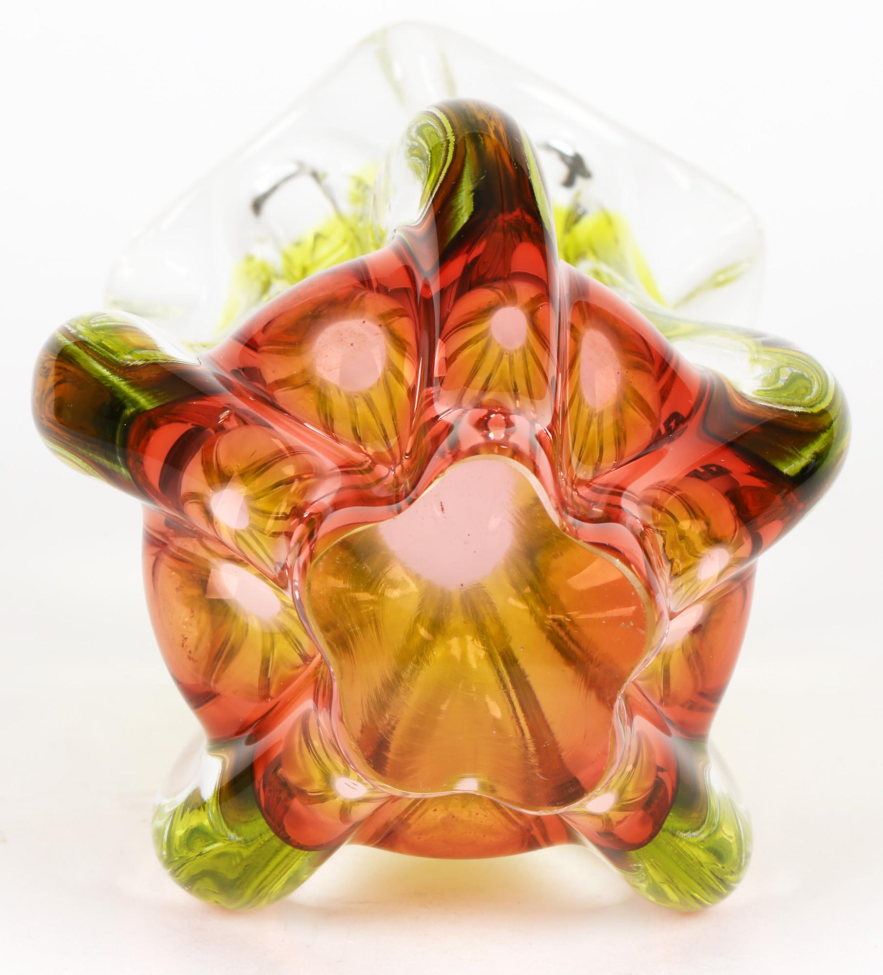 Blown Glass Josef Hospodka Czech Hand Crafted Art Glass Chribska Glass Vase
