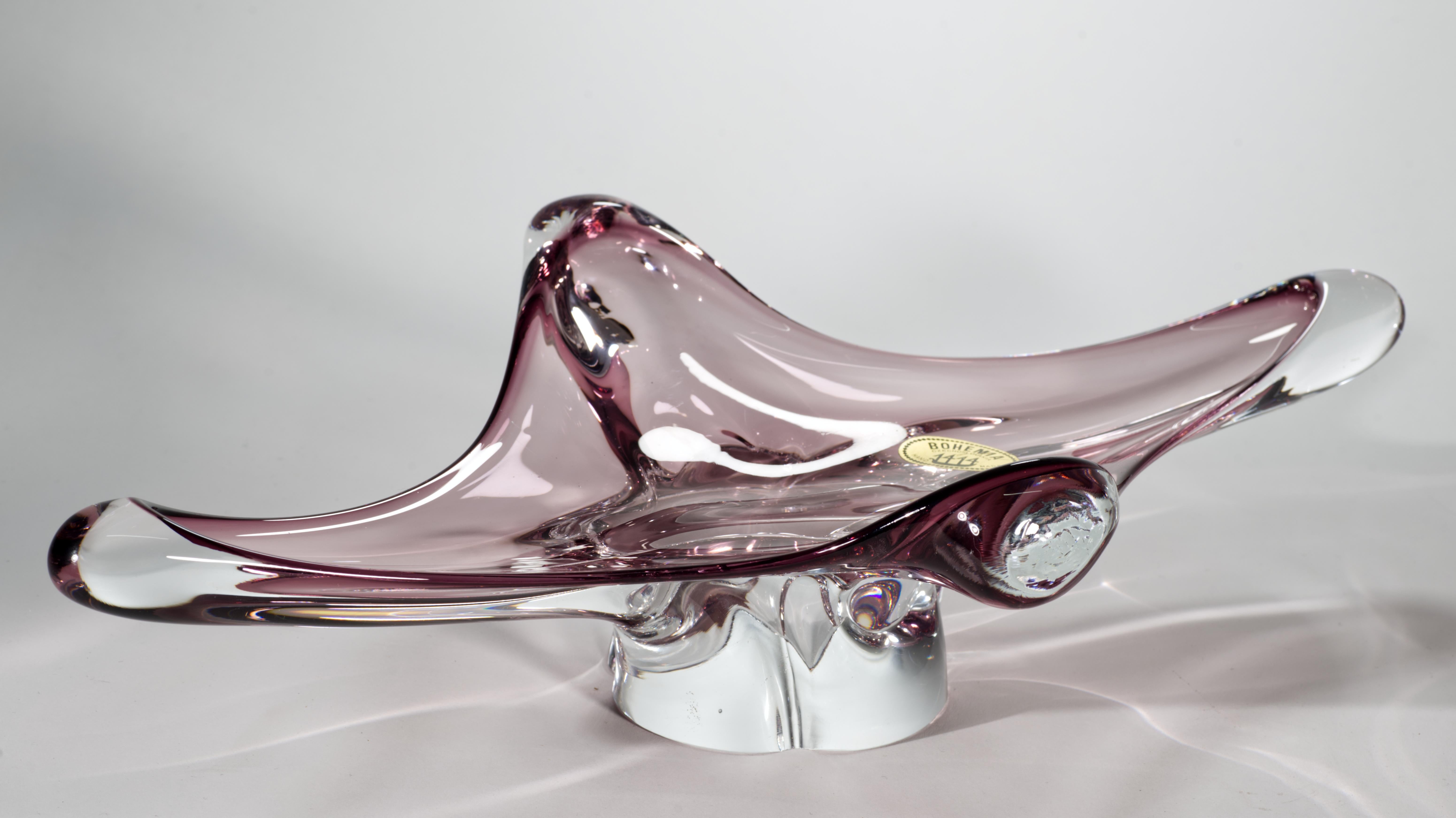 Mid-Century Modern Bol Sommerso de Josef Hospodka pour Chribska, verre d'art tchèque en vente