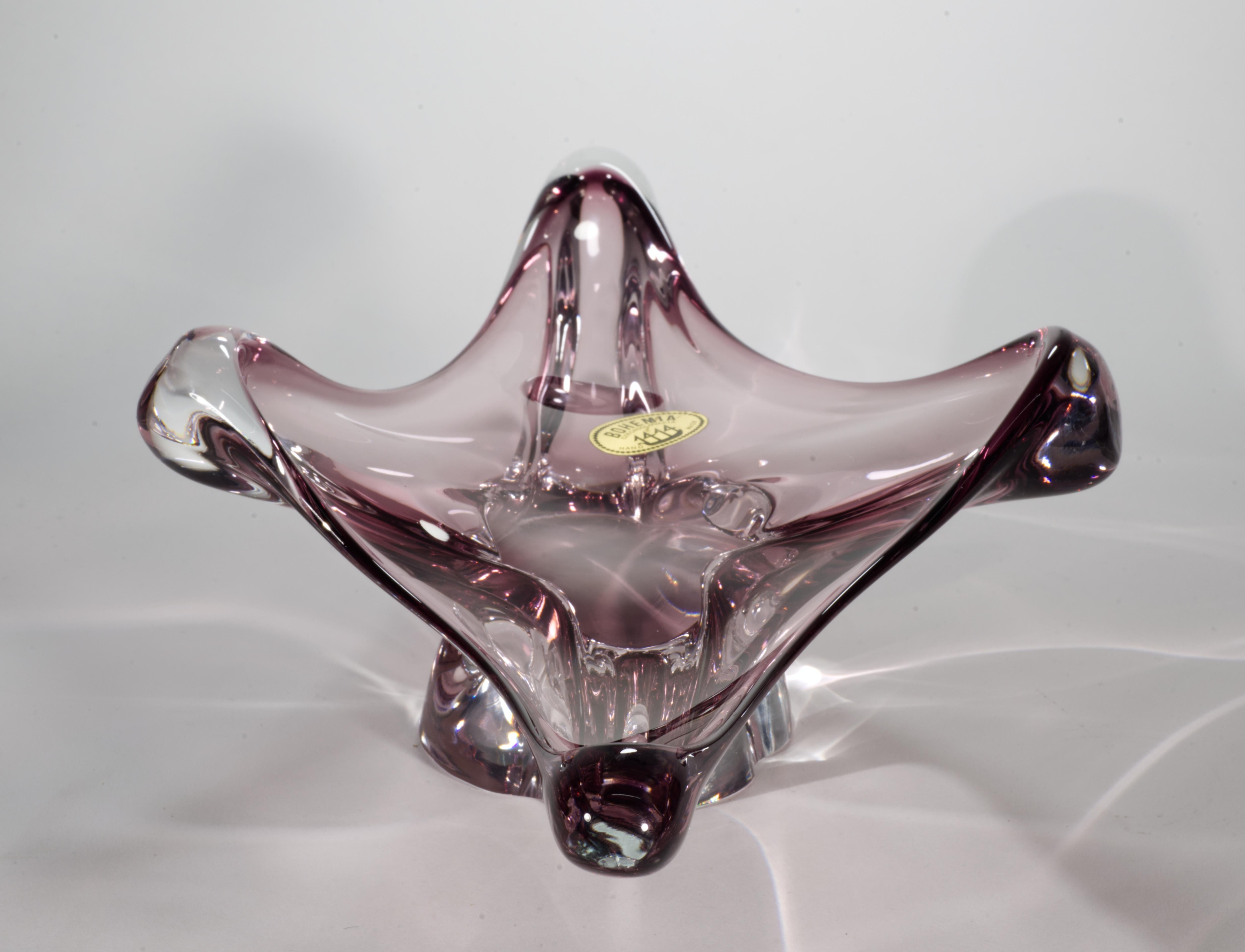 Tchèque Bol Sommerso de Josef Hospodka pour Chribska, verre d'art tchèque en vente