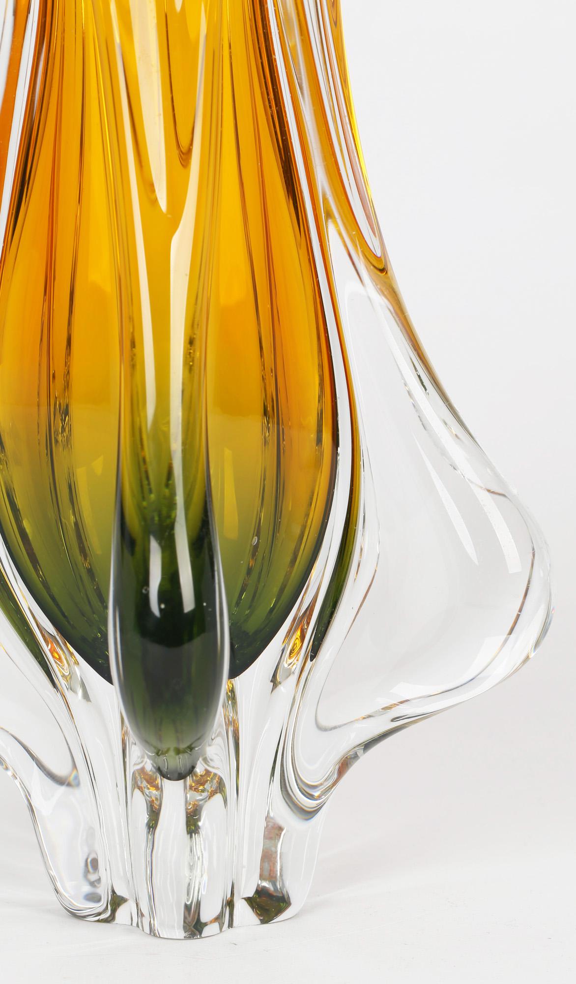 Hand-Crafted Josef Hospodka for Chribska Czech Art Glass Vase
