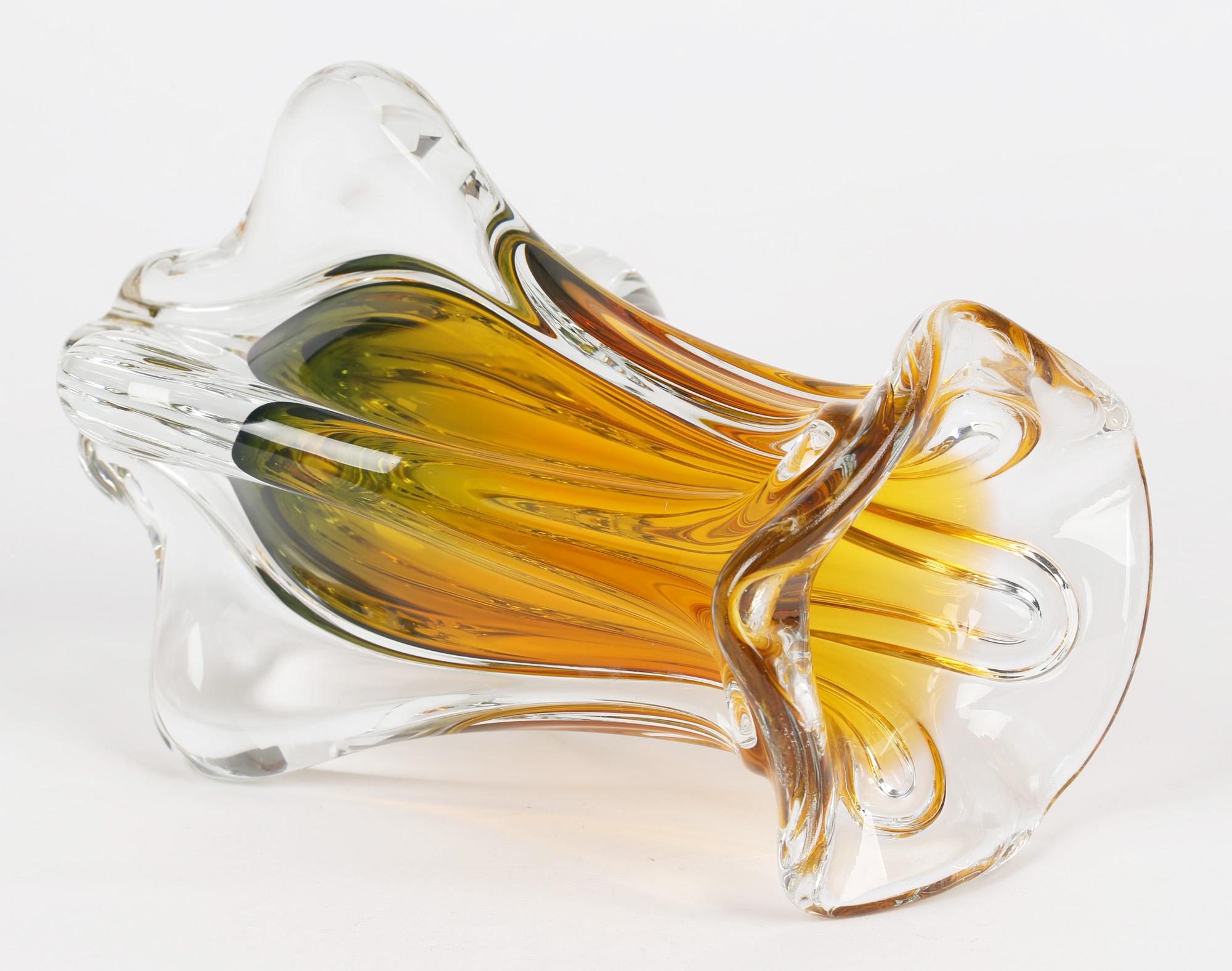 Blown Glass Josef Hospodka for Chribska Czech Art Glass Vase