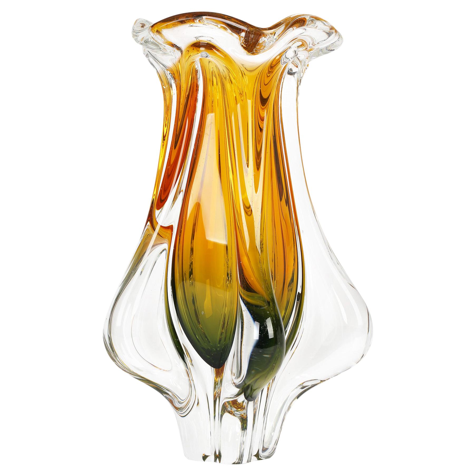 Josef Hospodka for Chribska Czech Art Glass Vase
