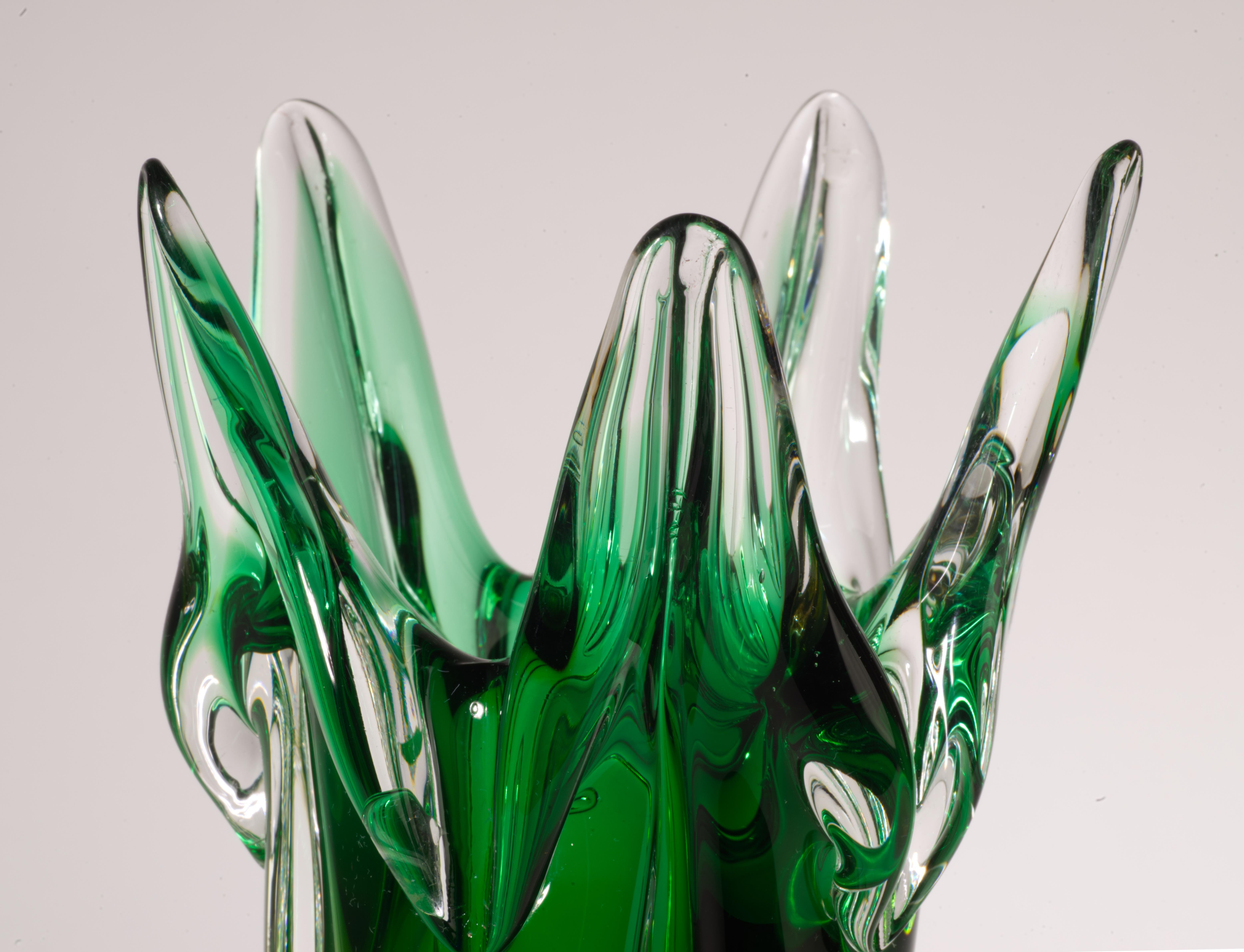 Josef Hospodka for Chribska Glasswork Sommerso Ombre Vase, Czech Art Glass 2