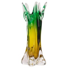 Josef Hospodka for Chribska Glasswork Sommerso Ombre Vase, Czech Art Glass