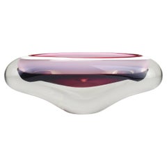 Josef Hospodka Sommerso Multi-Color Studio Art Glass Bowl, Czechoslovakia, 1960s