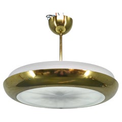 Josef Hurka Art Deco UFO Chandelier, Czechoslovakia 1930s