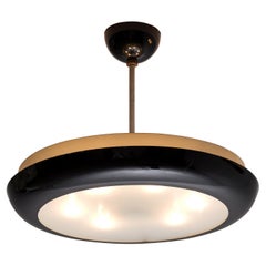 Josef Hurka for Napako Black Bauhaus Pendant in Black Metal