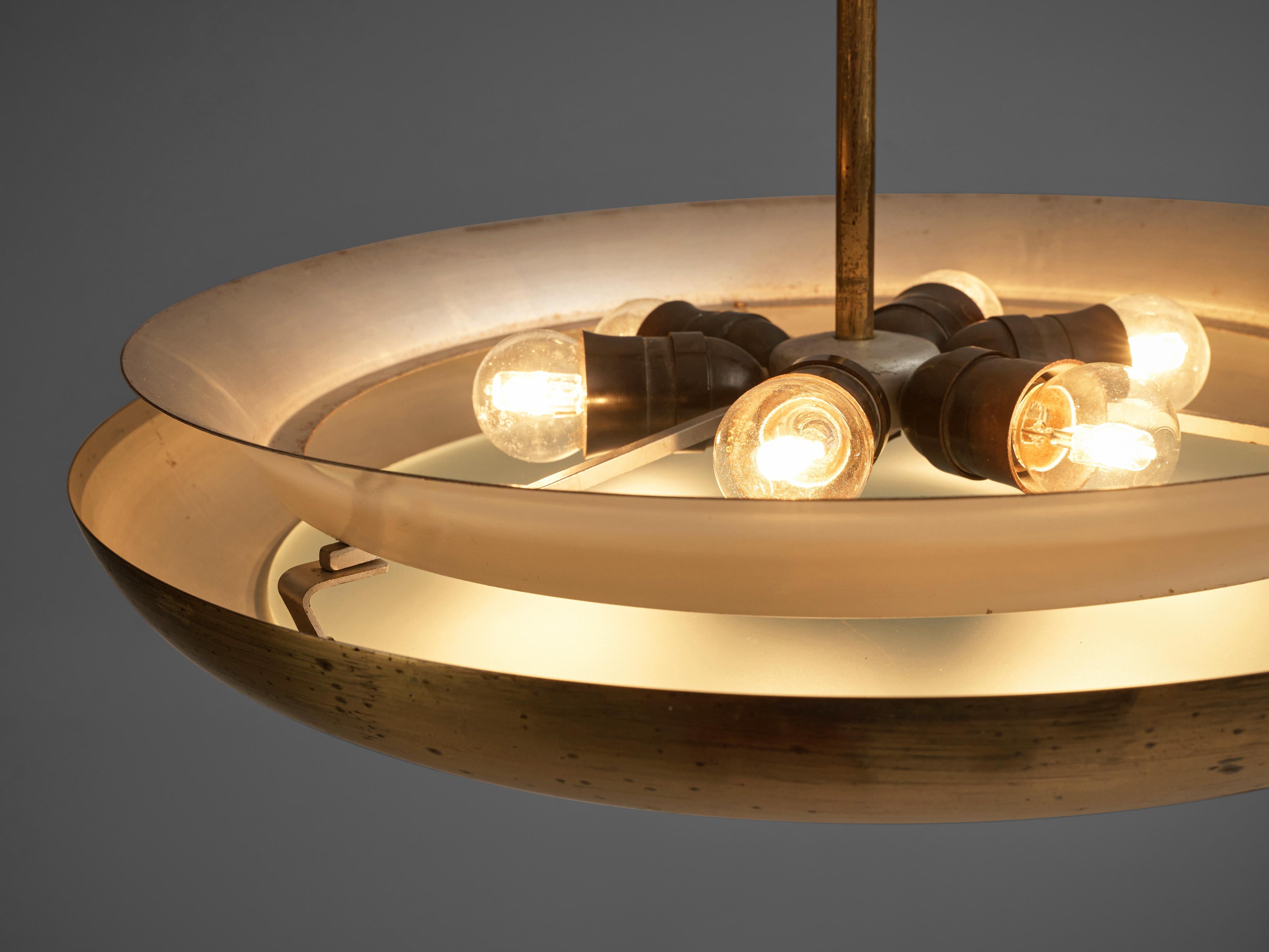 Mid-20th Century Josef Hurka for Napako Patinated Brass Pendant