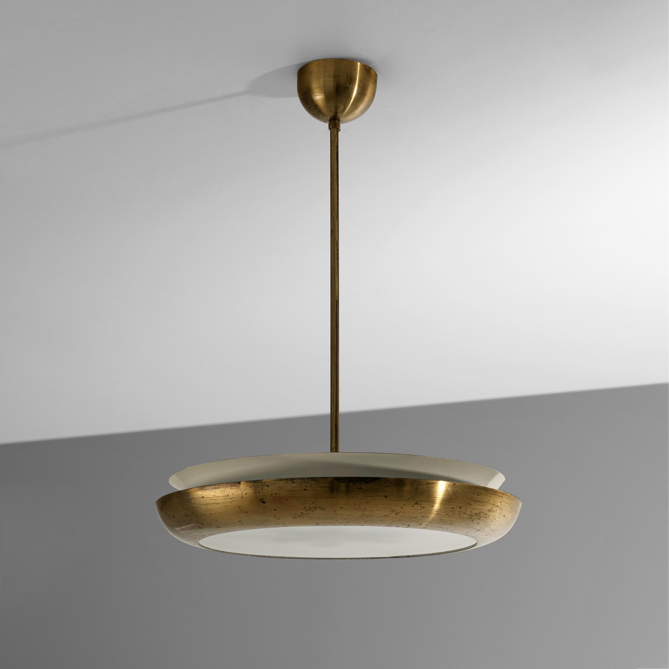 Josef Hurka for Napako Patinated Brass Pendant 1