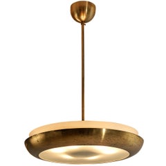 Josef Hurka for Napako Patinated Brass Pendant