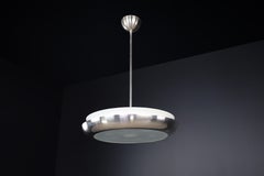 Josef Hurka for Napako, Pendant, Patinated Chrome, Metal, Glass, CZ 1940s