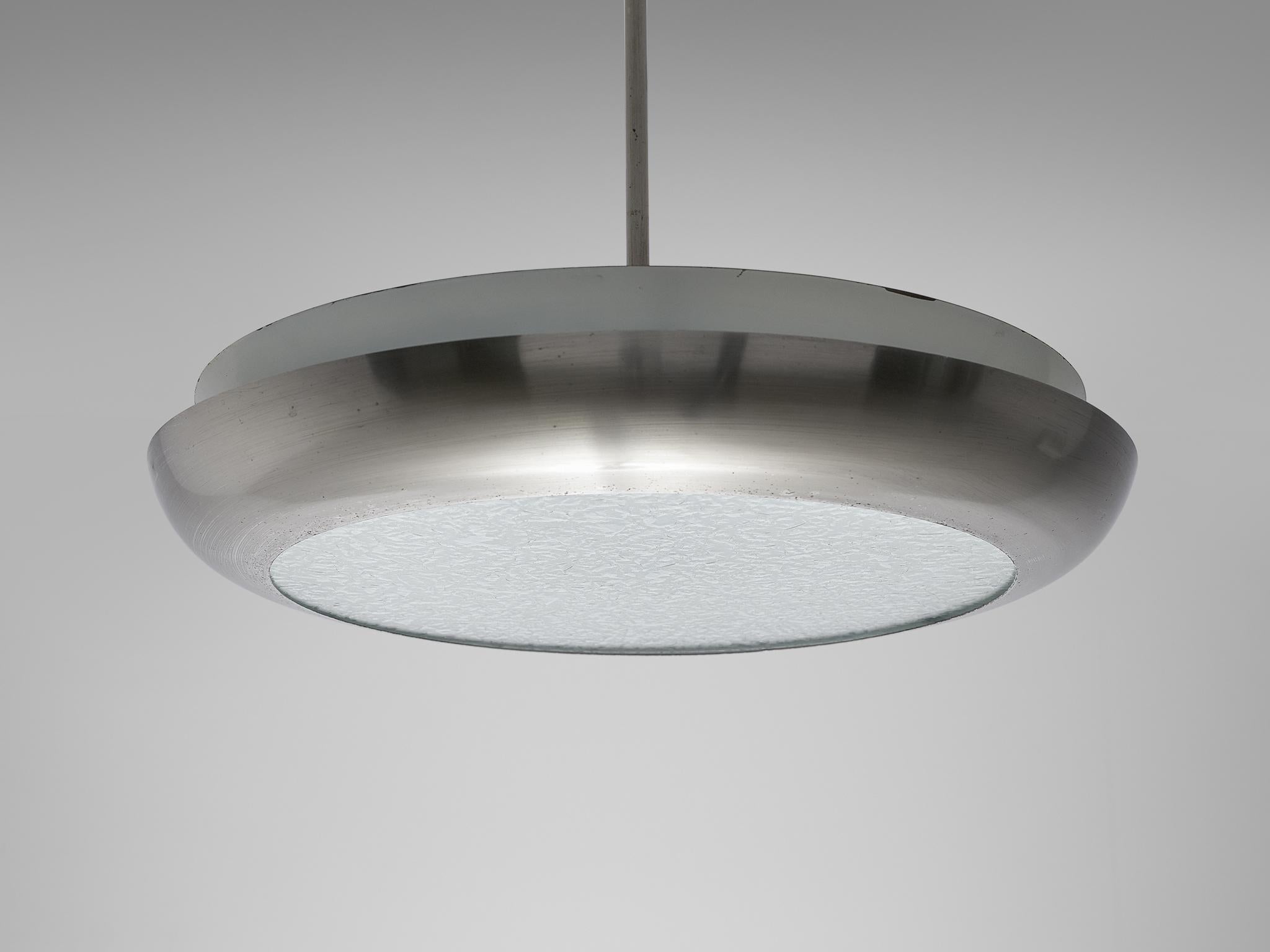 Josef Hurka for Napako Round Pendant Lamp in Silver 4