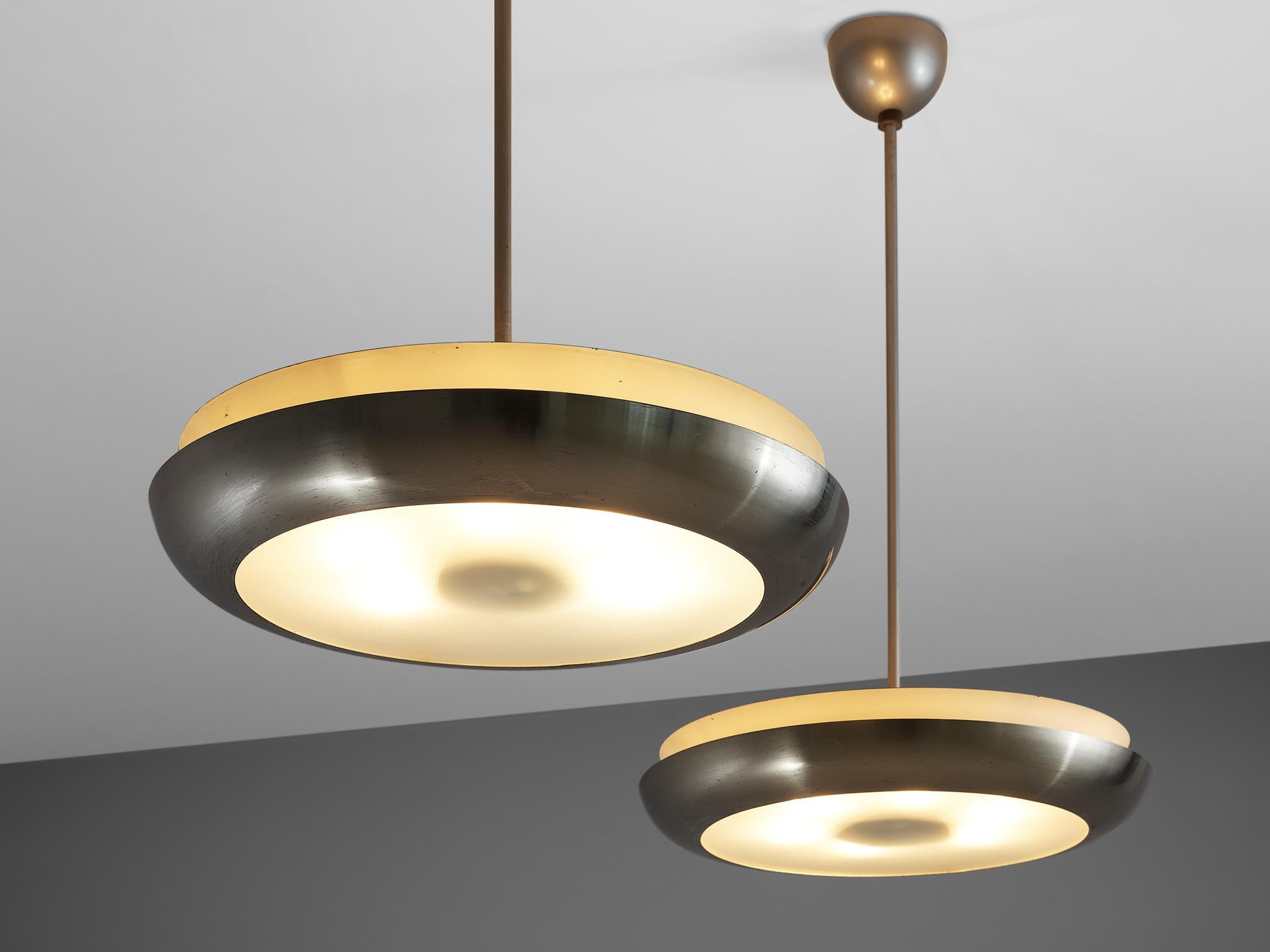 Josef Hurka for Napako Round Pendant Lamp in Silver 1