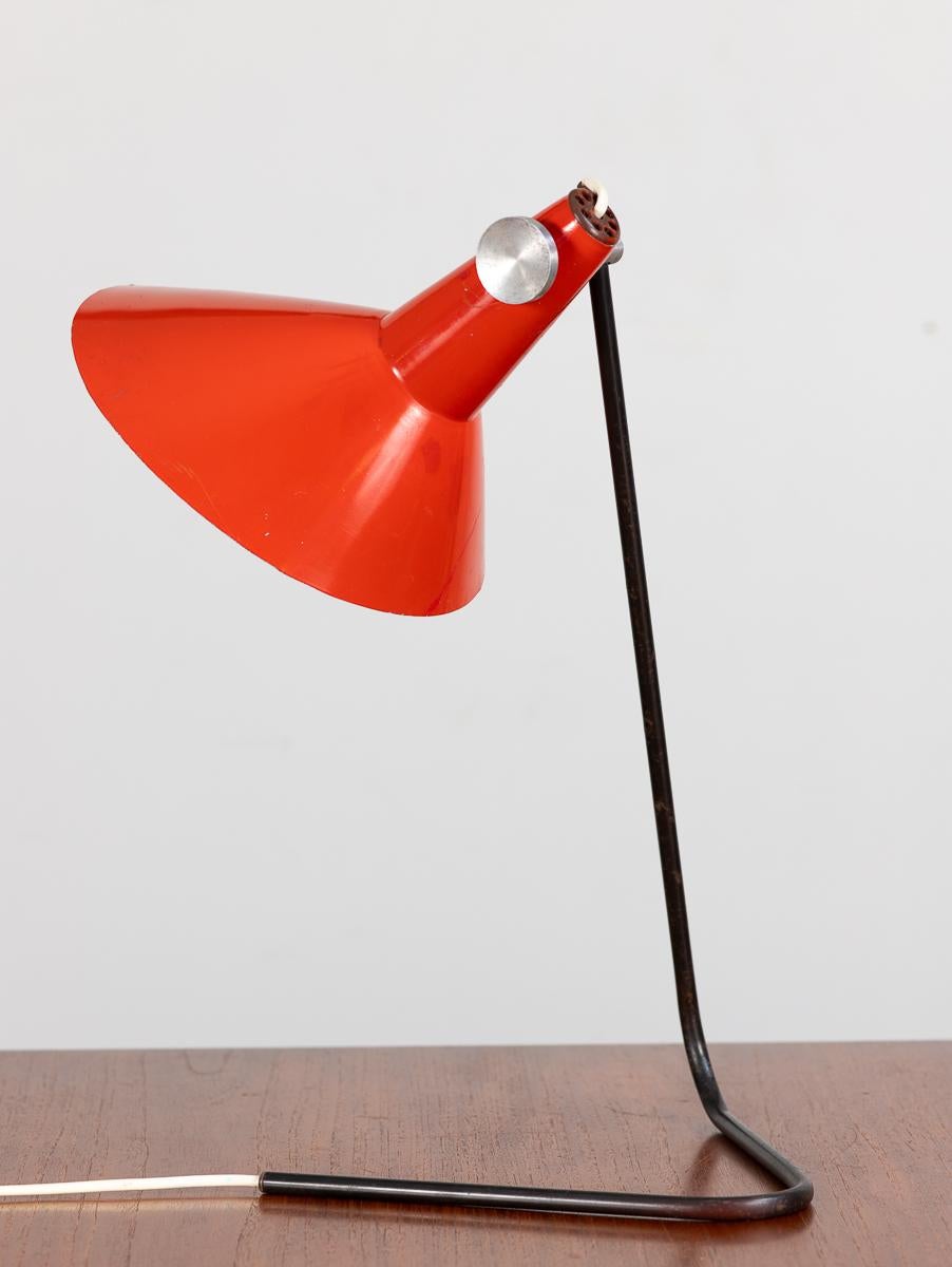 Josef Hurka Rote Industrie-Schreibtischlampe im Angebot 1