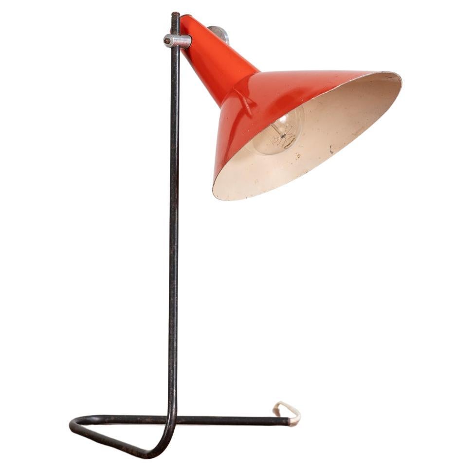 Lampe de bureau industrielle rouge Josef Hurka