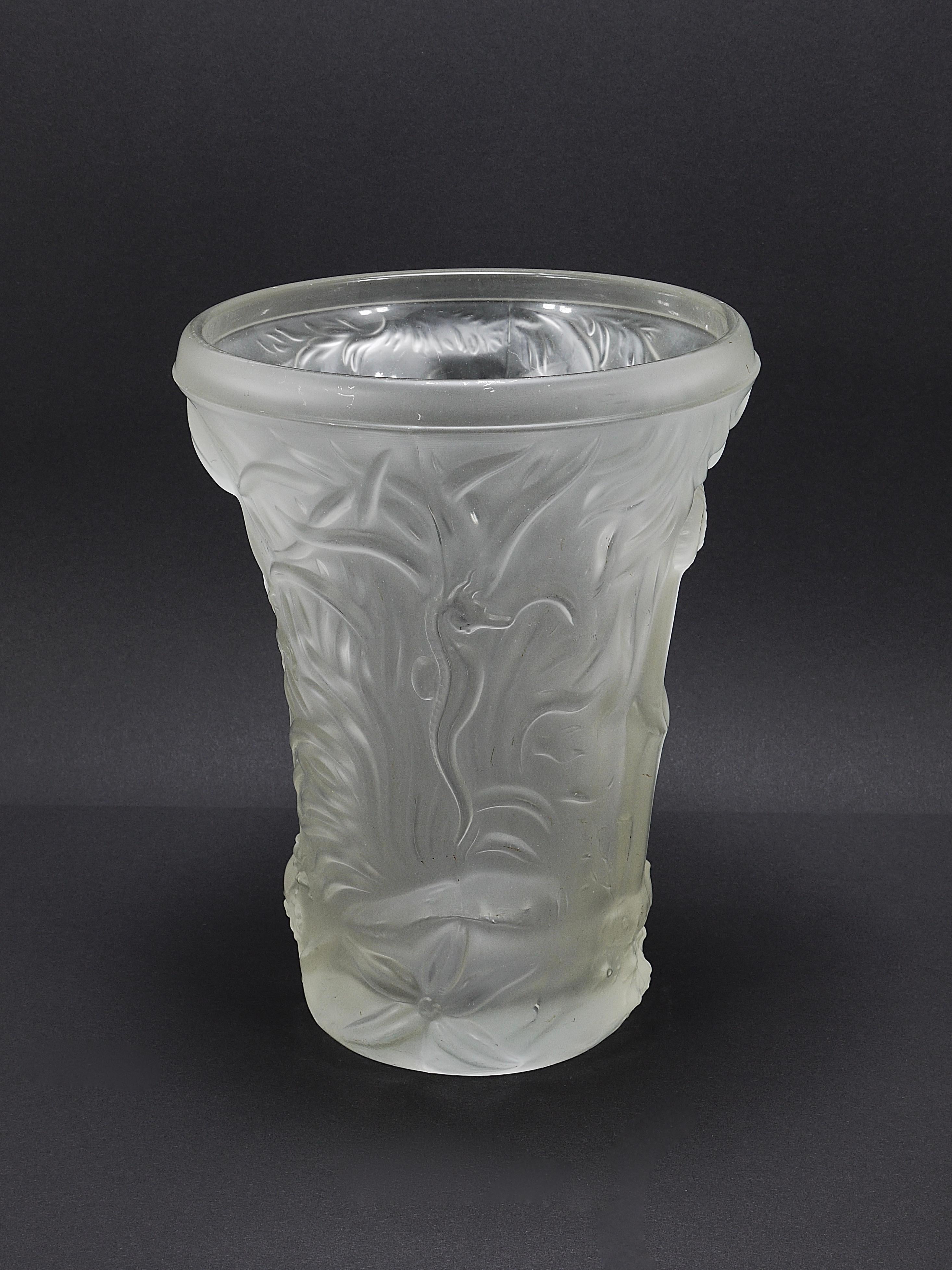 Josef Inwald Art Deco Large Aquarium Art Glass Barolac Vase, Bohemia, 1930s 10