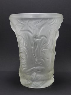 Josef Inwald Art Deco Large Aquarium Art Glass Barolac Vase, Bohemia, 1930s
