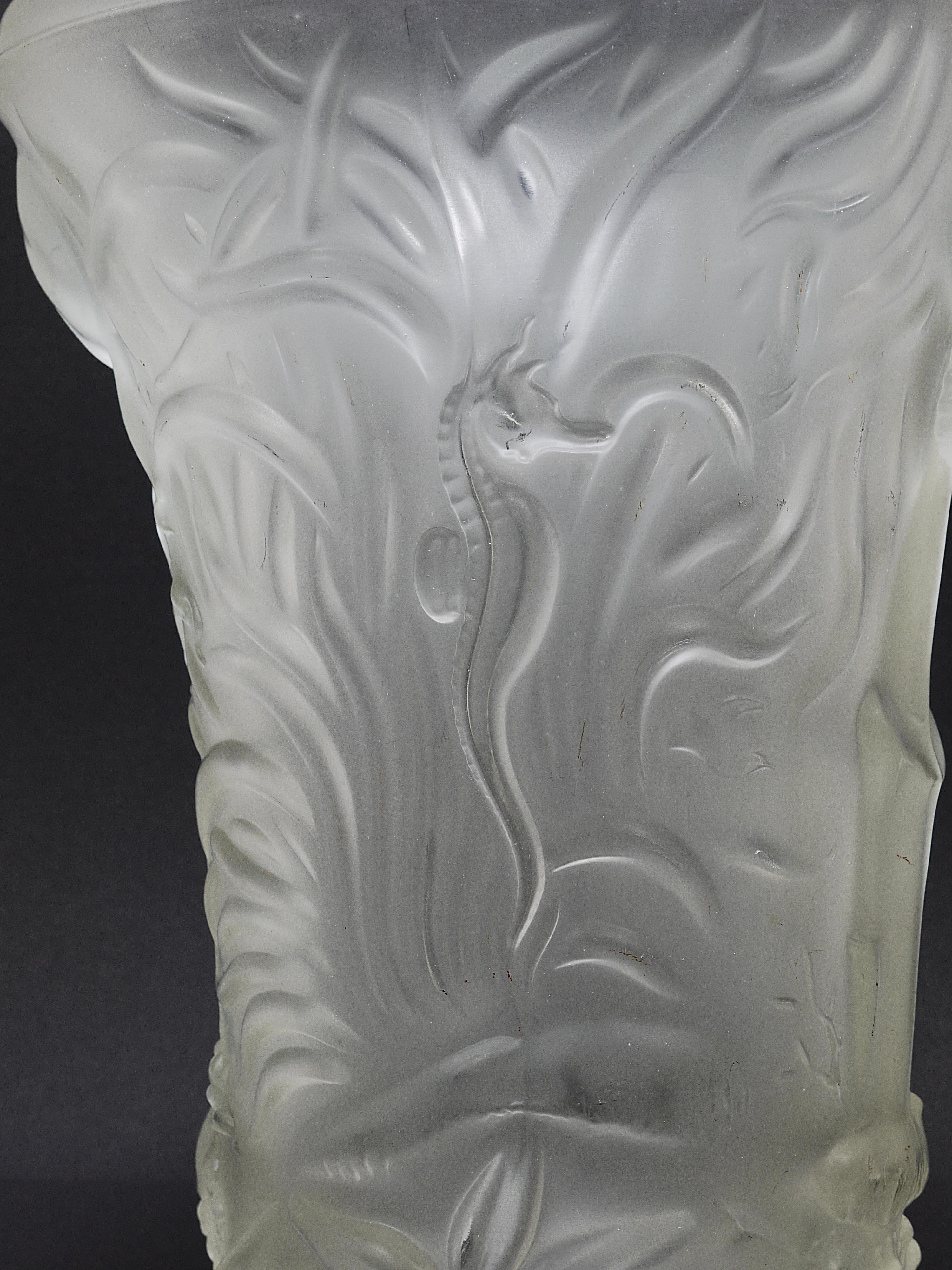 Mid-20th Century Josef Inwald Art Deco Large Aquarium Art Glass Barolac Vase, Bohemia, 1930s