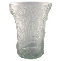 Josef Inwald, Large Art Deco Vase in Art Glass Decorated with Underwater Scenery