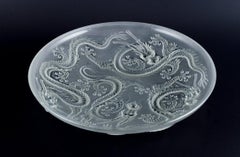 Josef Inwald, large art glass bowl in Barolac glass, with oriental style dragons