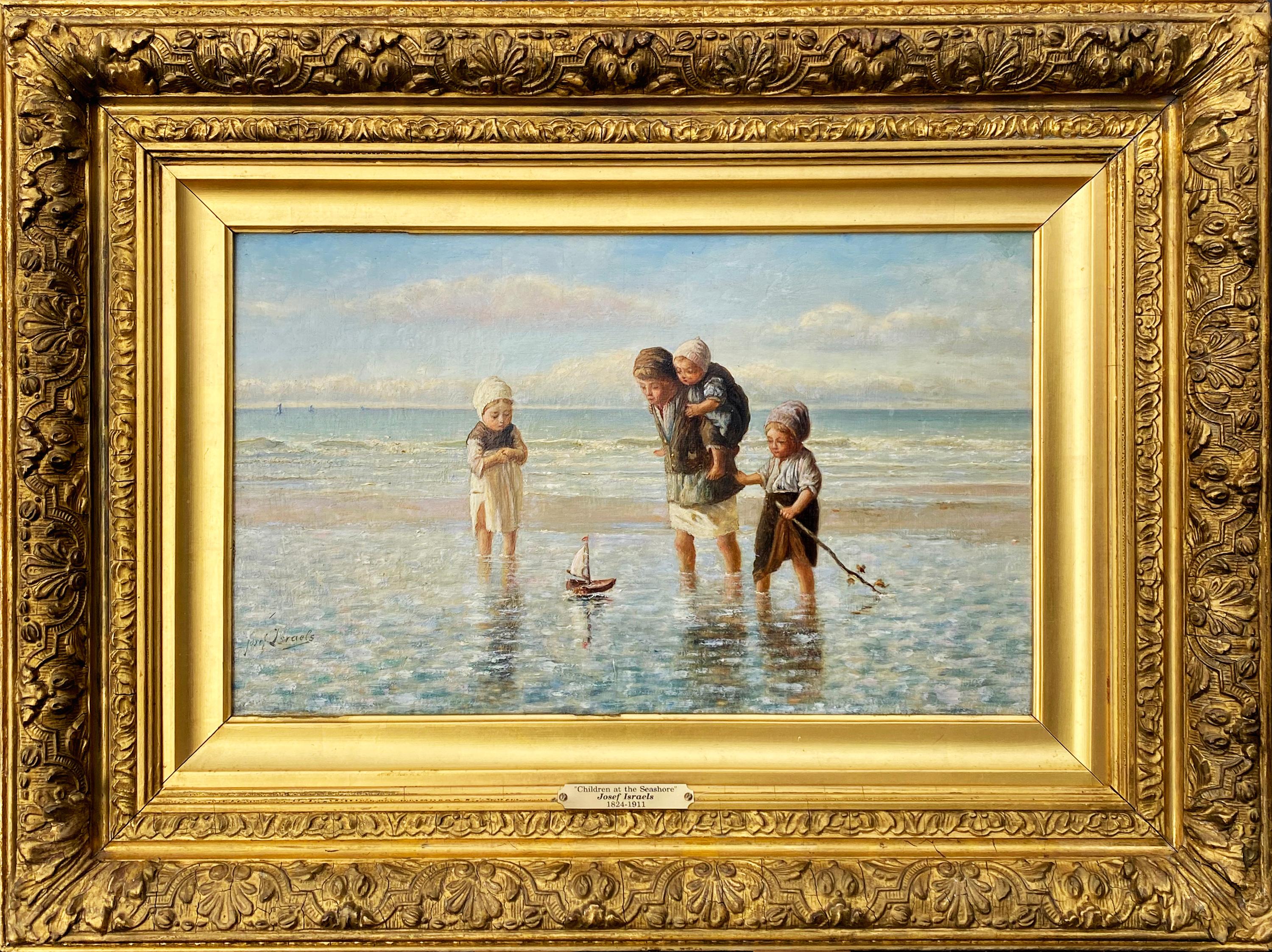Les enfants au bord de la mer - Painting de Josef Israels