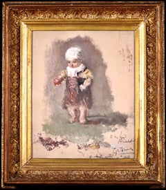 Ritratto di Marian Pritchett - Olio della Scuola dell'Aia, Bambino di Jozef Israel